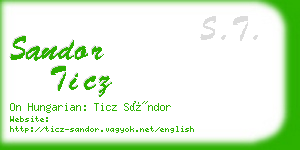 sandor ticz business card